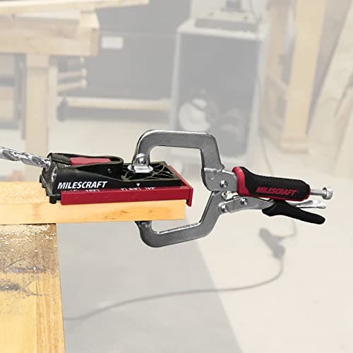 Milescraft 4000 2in Face Clamp Premium Heavy Duty, Locking, C-Clamp with Adjustable Swivel Pads, for Pocket Hole Joinery, Wood Projects, Welding and More 6