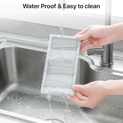 DTCSWACN Bathroom Vanity Tray, 8 x 4 Inch Silicone Kitchen Sink Tray for Soap Dispenser Bathroom Countertop Tray Holder for Perfume Soap Towel Bathroom Trays, Mini, White Marble 5