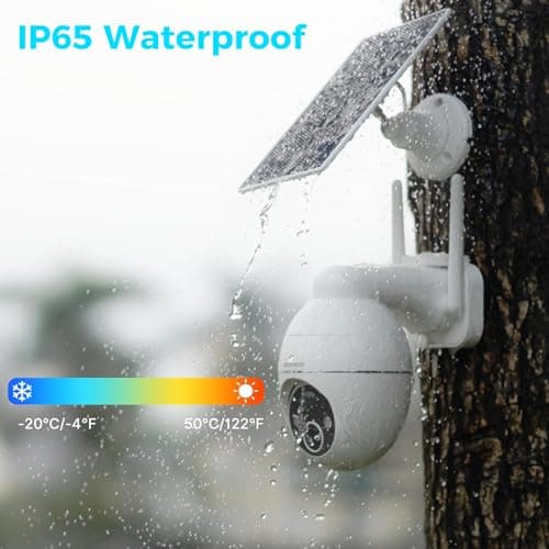 Aomeisi G2 Solar Security Camera Outdoor,360°View Pan/Tilt,Two-Way Talk,Easy to Setup,Audible Flashlight Alarm,Motion Alert,SD Slot Cloud Storage,Tech Support,Work with Alexa Google Home,CloudEdge 4