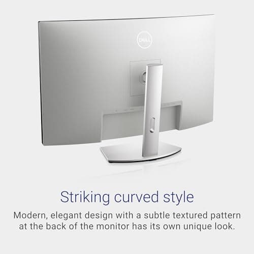 Dell S3221QS 32 Inch Curved 4K UHD (3840 x 2160), VA Ultra-Thin Bezel Monitor, 60Hz, 4MS Response Time, 90% DCI-P3, 99% sRGB, AMD FreeSync, HDMI, DisplayPort, Built in Speakers, VESA Certified, Silver 7