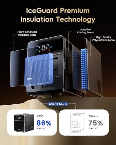 ecozy 2" Clear Ice Ball Maker with CrystalFlux Technology, 4 pcs in 40 Mins, 144 pcs/Day, Sphere Ice Maker with Automatic Water Supply, Self-Cleaning, Enhanced Insulation for Whiskey & Bourbon 7