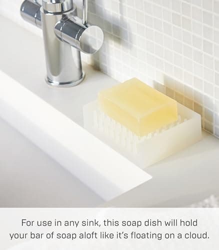 Yamazaki Home Float Self Draining Soap Tray - Floating Holder Dish for Sink - Silicone 2