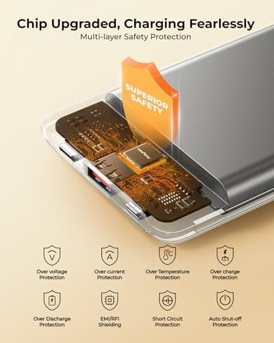 Small Portable Charger 10000mAh, Mini Power Bank with LED Display, 22.5W Fast Charging USB-C Battery Pack, Compact Travel Charger Compatible with iPhone 17/16/15/14, Samsung S25/24, Android, etc 7