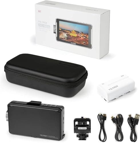 VILTROX Camera Field Monitor DC-550pro 5.5" Kit Touch Screen 4K HDMI DSLR Cameras Video Monitors with Sunshade Hood np-f550 Battery 8