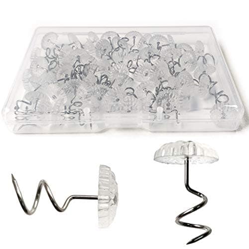 TTSAM Twist Pins with Clear Heads, Ideas Bedskirt Pins for Holds Bedskirts, Drapes, Slipcovers and Other Fabric and Materials Securely in Place(Pack of 50)
