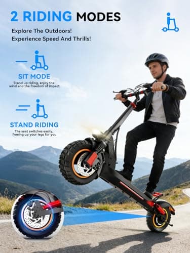 AONIU M4 Electric Scooter for Adults with seat 25-30 mph Fast Speed Heavy Duty 300 lbs 31 Miles Long Range Foldable e Scooter 10 inch Off Road Tires Mobility Folding e Scooters for Girls Men Teens. 9
