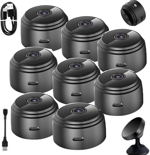 Orbicam - Orbicam Magnetic Mini Security Camera, Orbicam Magnetic Mini Security Camera Outdoor, Orbicam Magnetic Mini Security Camera Wireless Indoor-Black||8pcs