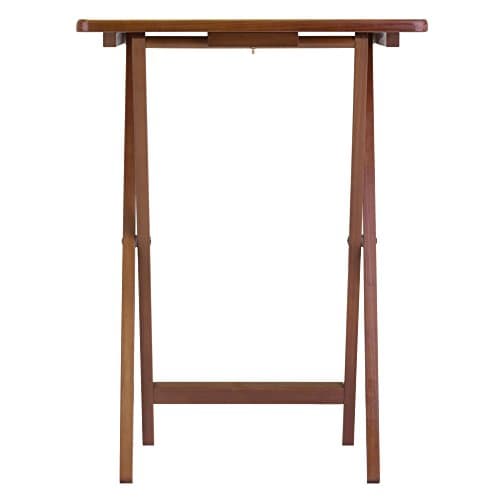 Winsome Alex Set of 4 Foldable Snack Tables with Storage Rack, Easy to Store Portable Fold Up Table Set for Kitchen, Living Room TV Dining, Crafts, Puzzles, Work From Home 8