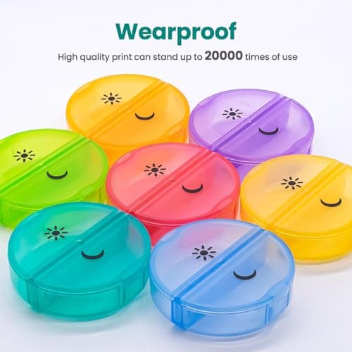Sukuos Large Weekly Pill Organizer 2 Times a Day, Daily Pill Box 7 Day Easy to Open with Double Protection, AM PM Pill Case for Medicine/Vitamin/Fish Oil/Supplements 6