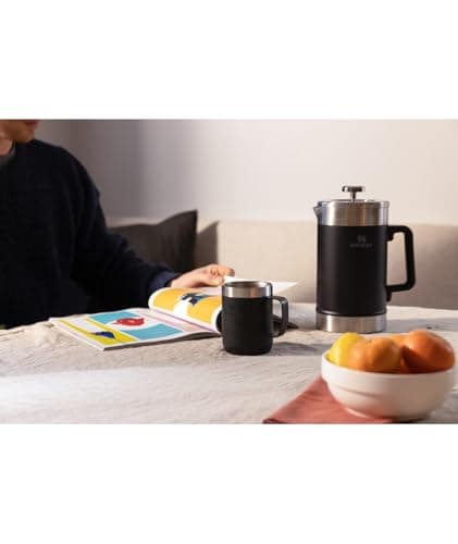 STANLEY Classic Stay-Hot French Press Coffee Maker 48 oz | 5 Minute Brew, 4 Hours Hot | Mesh Filter for Coffee Grounds | Insulated Stainless Steel French Press | BPA-Free | Black 2.0 4