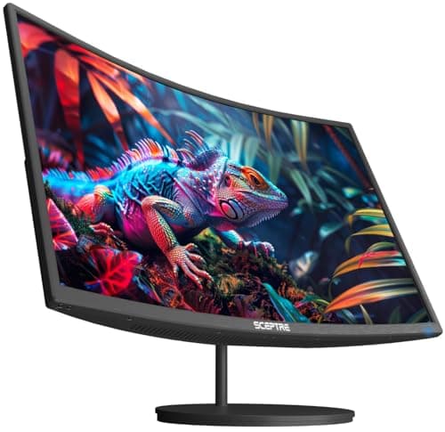 Sceptre 24-inch Curved 100Hz Gaming Monitor HDMI x2 VGA 100% sRGB Eye-Care, Build-in Speakers Machine Black 2025 (C248W-1920RNR Series)
