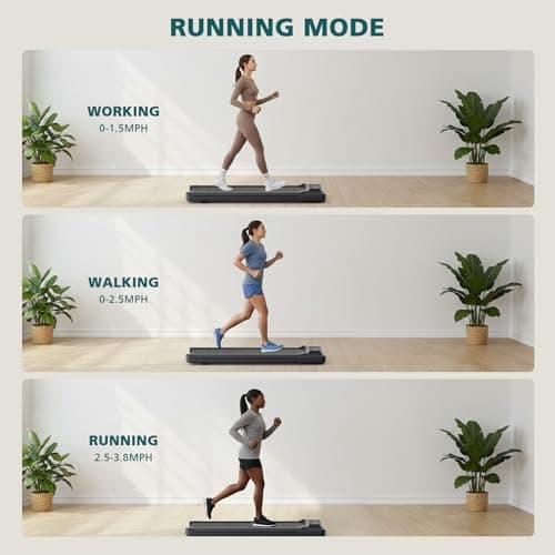 Smug Compact Armless Treadmill, Space Saving Design for Home & Office, Quiet Under Desk Walking Pad, 200 Lbs Capacity 3 in 1 Portable Walking Treadmill 7