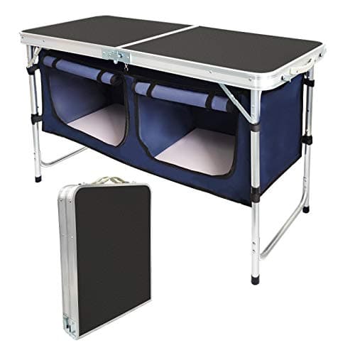 HiEthan Camping Folding Table - Portable and Lightweight Table with Storage for Outdoor Activities. Perfect for Camp, Picnic, and BBQ.