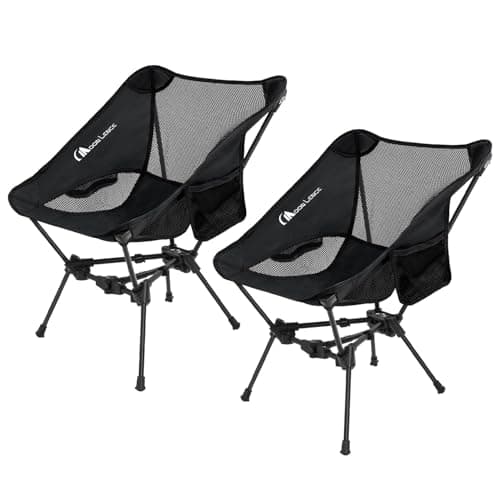 MOON LENCE 2 Pack Portable Camping Chairs Backpacking Chair - The 4th Generation Ultralight Folding Chair - Compact, Lightweight Foldable Chairs for Hiking Mountaineering, Beach