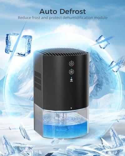 Small Dehumidifiers for Bathroom, Bedroom, Dorm Room, Home, RV, Closet, Wardrobe, Office, Portable Dehumidifier with Auto Shut Off, Auto Defrost, Colorful Light, Ultra Quiet, Energy Saving, 35 OZ 7
