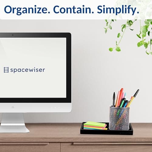 Spacewiser Countertop and Vanity Tray – Small 7.7” Silicone Tray, Soap Dispenser Trays, Bathroom Trays, Kitchen Soap Holder Sink Organizer Counter Caddy for Soaps Bottle Keys, Sponge Holder Dish Black 9