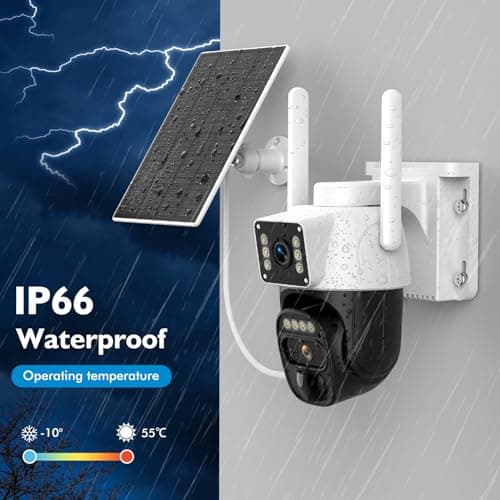 Hawkray Dual Lens Solar Security Camera Outdoor, 5G/2.4G Wireless Camera, 2K Resolution with 355° Pan/Tilt, Full Color Night Vision, Two-Way Audio, Motion Detection, Smart Alarms 6