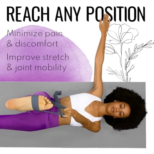 TECEUM Yoga Strap & Mat Strap – 2 IN 1 – Cotton – 6 ft 8 ft 10 ft (30+ colors) – Adjustable Non-Slip Belt for Yoga, Pilates, Stretching, Physical Therapy, Fitness & Home Workout – For Carrying Mats 6