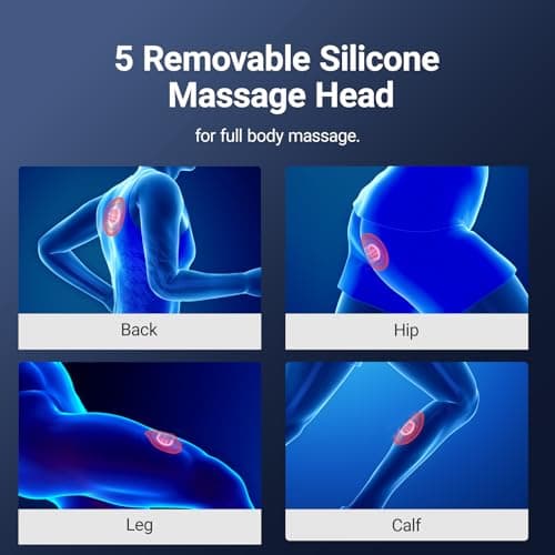 MERACH Mini Massage Gun with 8mm Amplitude, Percussion Massage Tools with 5 Massage Heads, Portable Hand Held Muscle Massagers for Pain Relief Deep Tissue, Cool Gifts for Mens and Women (Black) 6