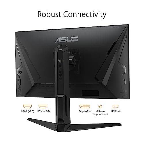 ASUS TUF Gaming 27” 1440P Gaming Monitor (VG27AQML1A) - QHD (2560 x 1440), 260Hz, 1ms, Fast IPS, Extreme Low Motion Blur Sync, G-SYNC Compatible, Freesync Premium, Variable Overdrive, DisplayHDR™ 40 5