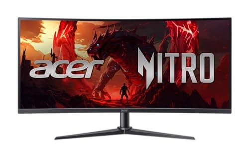 acer Nitro 34” Gaming Monitor | QHD 3440 x 1440 | 1500R 21:9 Curved | AMD FreeSync Premium | 200Hz Refresh Rate | 1ms (VRB) | sRGB 99% | 1 x Display Port 1.4 & 2 x HDMI 2.1 Ports | XZ340CUR X0bmiiphx