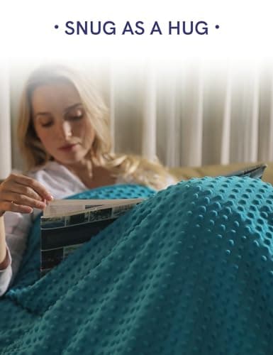 YnM Fuzzy Duvet Cover for Weighted Blankets (Bright Aqua, 60''x80'') 6