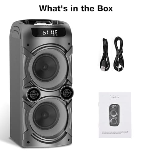 Portable Bluetooth Speaker 100W Big Powerful Wireless Boombox TWS Pairing Loud Stereo Sound Deep Bass Large Party Speakers with Subwoofer LED Lights for Outdoor Home Camping 9