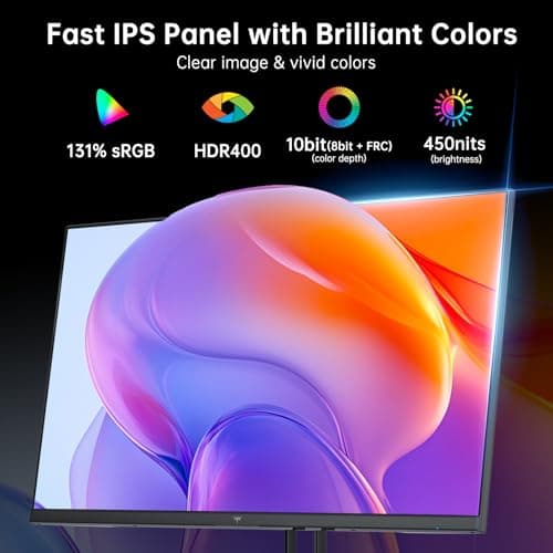 KTC 27 Inch Gaming Monitor - 2K QHD 2560 x 1440 Monitor, Up to 210Hz & 1ms, Bulit-in Speakers, Adaptive Sync, HDR400, 131% sRGB, IPS Monitors Gamer with HDMI 2.0 x 2 & DP1.4 x 2, H27T22C-3 5