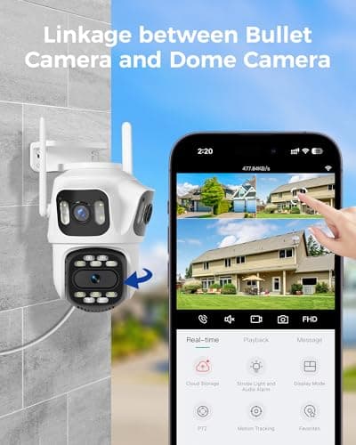 GAIEXCE 4K Security WiFi Camera Outdoor with Three Lens, Wired Plug-in | 8MP Auto Tracking 360 View Indoor Home Security Camera, AI/Motion Detection, Color Night Vision, 2-Way Audio, SD/Cloud Storage 9