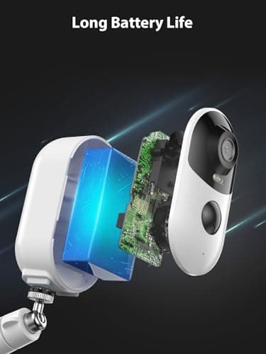 TIEJUS Security Cameras Wireless Outdoor, 3MP Home Security Camera Battery Powered with Night Vision, 2 Way Audio, PIR Detection, Spotlight & Siren, 2.4Ghz WiFi Only, IP66 Weatherproof, Cloud/SD 6