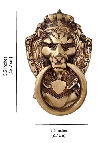 NOBILITY Door Knocker Brass Victorian Style Brass Gate Knocker Lion Mouth Premium Antique Finish Handle Pull Door Accessories Home Decor 2