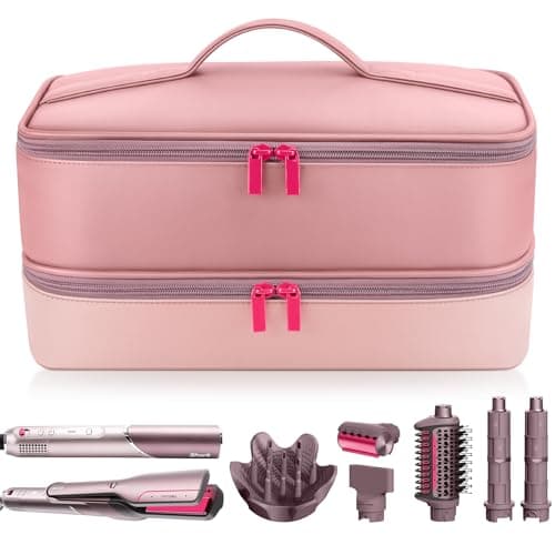 Adworte Travel Hair Dryer Case for Shark FlexFusion, Portable Hair Tools Bag, Double-Layer Storage Carrying Case for Shark FlexStyle Blow Dryer, FlexFusion & Fusion Air Straightener Attachments Holder