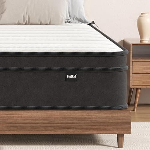 Hotkid,Queen Mattress,10 Inch High Density Foam Hybrid Mattresses in a Box with Individual Pocket Spring,Queen Size mattresses,Breathable Supportive and Pressure Relief,Guest and Kids Bedroom (Queen)