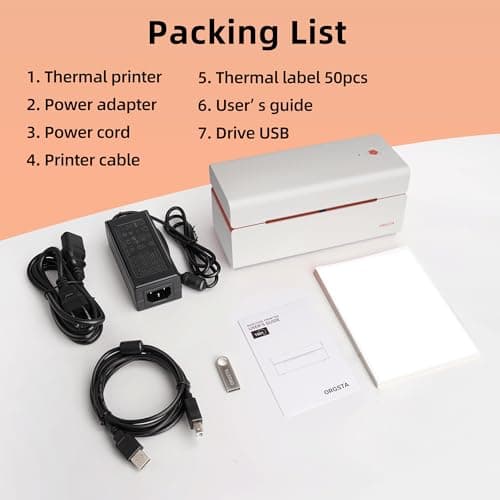 ORGSTA USB Shipping Label Printer - T001 4x6 Thermal Label Printer for Small Business, High Speed Label Printers for Shipping Package, Used for Ebay, Amazon, Shopify, Etsy, USPS, FedEx(USB Only) 7