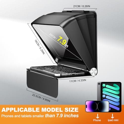 LENSGO Teleprompter for iPhone ipad Smartphone,7.9’’ Mini Portable Prompter with Remote Control,APP Compatible with iOS/Android for YouTube, Zoom, Twitch, Online Teaching,Vlogger,Live Streaming 5