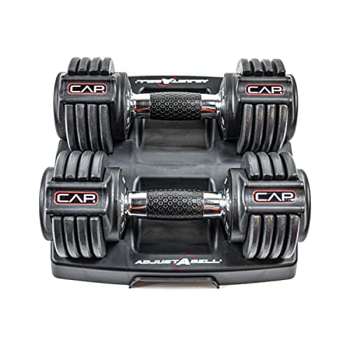 CAP 12.5 lb Pair ADJUSTABELL Adjustable Dumbbell with Contoured Full Rotation Handle, Honeycomb Design, Chrome 6