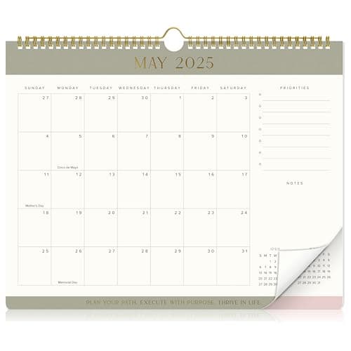 Aesthetic 2025-2026 Wall Calendar - Runs from January 2025 Until July 2026 - The Perfect Wall Hanging Calendar Planner for Easy Organizing