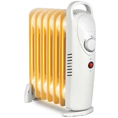 LifePlus Small Oil Filled Heater, Portable Radiant Space Heater with Energy Saving, Overheat Safety, 700W Personal Heater Quiet Work for Small Space Bedroom, Indoor use (White)