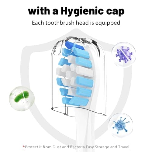 Replacement Toothbrush Brush Heads Compatible with Philips Sonicare Electric Rechargeable Toothbrushes, Tooth Brush Heads for Snap-on System, for Effective Cleansing and whitening, Pack of 8, White 7