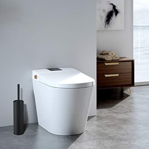 BGL Stainless Steel Toilet Brush with Holder, 2 Black Bristle Heads 2