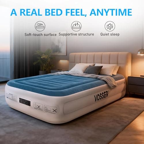 VOSSER Twin Air Mattress with Built-in Pump,Fast & Easy Inflation/Deflation Inflatable Mattress, Foldable Blow Up Mattress with Storage Bag, Inflatable Bed for Home, Camping & Guests 7