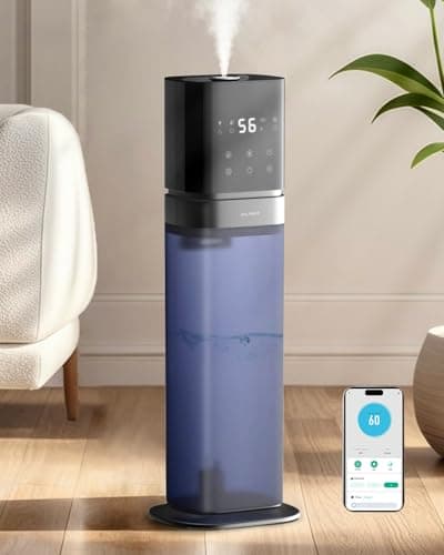 AILINKE Smart Humidifier Large Room, 2.1Gal/8L Humidifiers for Bedroom with Extended Tube&Night Light, Whole House Cool Mist Humidifiers, WIFI App&Voice Control, School/Office/Warehouse, Dark Blue
