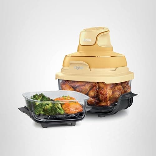Ninja Crispi 4-in-1 Glass Air Fryer | 450°F | Non-Toxic | 4QT & 6-Cup Glass Containers w/Lids | Microwave, Freezer, Dishwasher Safe | Max Crisp, Air Fry, Bake, Recrisp | Ginger Snap | FN101GD 17