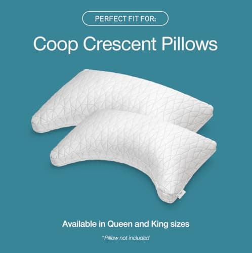 Coop Home Goods Cool Side Crescent Pillowcase, Queen Size Cooling Pillow Case for Hot Sleepers, Crescent Shape, Two-Sided Pillow Covers, Cozy Side & Cool Side, Ultra Soft Lulltra Cool Technology 5