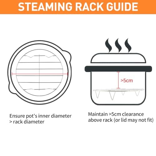 TamBee 7 Inch Round Cooking Rack Air Fryer Rack Cooking Steaming 304 Stainless Steel Round Rack Cross Wire w Stand Cookware for Air Fryer Pressure Cooker Canning 2Pcs(2,7Inch) 6