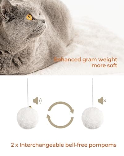 FourFurPets 35.4in 3-Tier Modern Cat Tree Tower Condo, Cat Scratch Posts for Indoor Cats, Big Plate, Two Full Sisal Scratching Posts, Rustic Brown 5