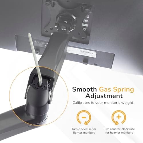 Mount-It! Monitor Wall Mount Arm, Full-Motion Gas Spring, Fits 13–32″ Screens up to 14.3 lbs, VESA 75x75 & 100x100, Tilt Swivel Rotate, Single-Stud Wall Mounted Computer Monitor Arm, RV Compatible 8