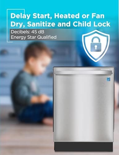 BLACK+DECKER 24" Designer Series Built-In Dishwasher, 14-Place Setting Capacity with Stainless Steel Tub, Dish Washer with 6 Wash Programs, Low Noise, ENERGY STAR Certified, BDW500MHS 7