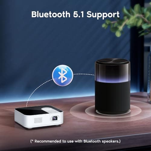 【3-hour Playtime】TMY Ultra Mini Projector, 1080P Support Portable Projector with WiFi and Bluetooth, Battery Powered Movie Projector, DLP Video Projector, Compatible with Phone/Pad/TV Stick/HDMI/USB 6