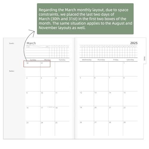 2025 Planner - Weekly and Monthly Planner, January 2025 - December 2025, Linen Hardcover, 2025 Calendar Planner Book with Tabs, Aesthetic, Perfect for Office Home School Supplies - (A5, Sage Green) 7